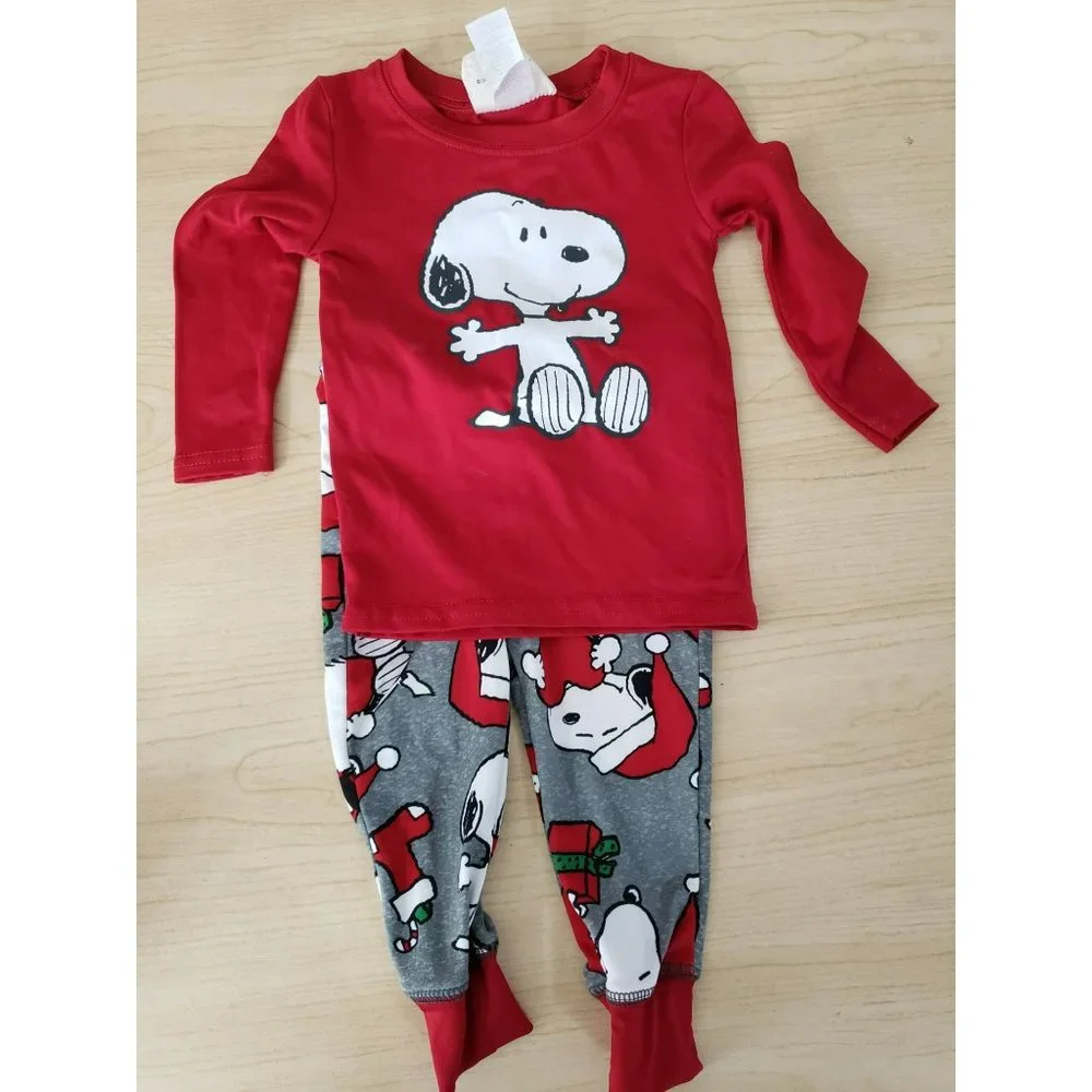Munki Munki Pajamas Peanuts Snoopy Red‎ 2 Piece size 12 months  Pj's